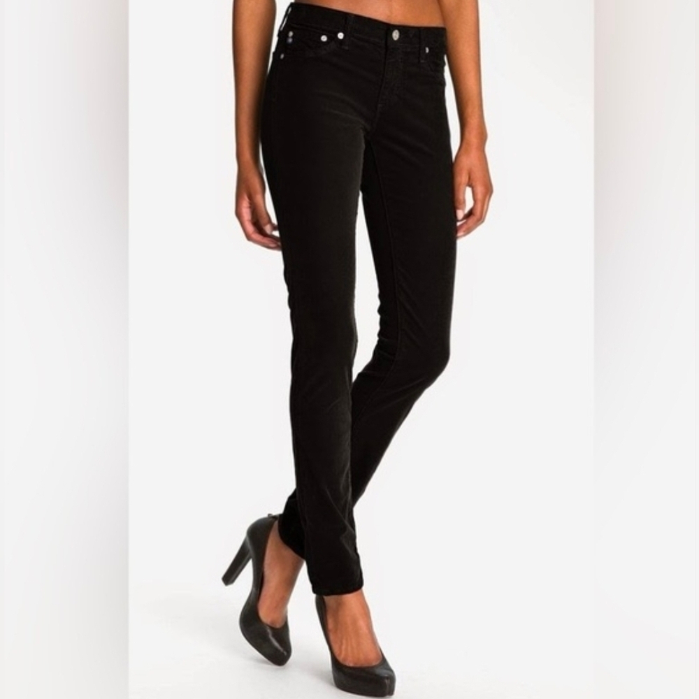 AG Adriano Goldschmied Legging Ankle Super Skinny Ankle Black Couduroy Pants